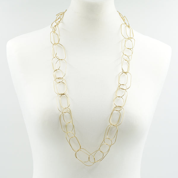 Delicate contemporary interlinked chain long necklace