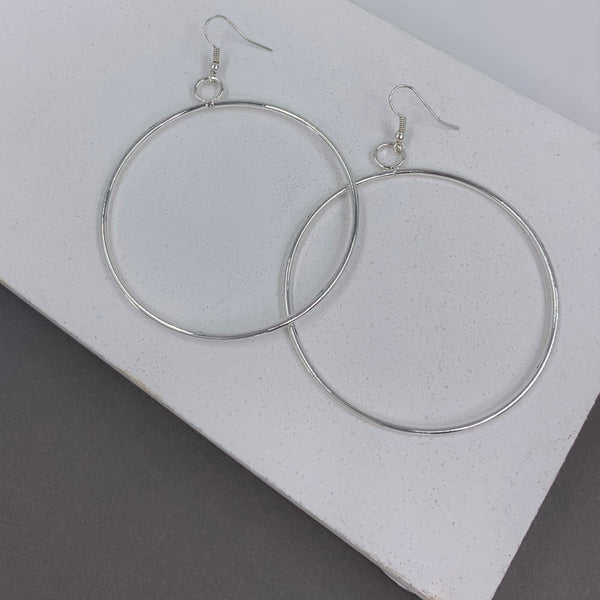 Silver hoop earrings