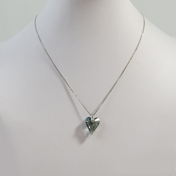 Swarovski heart shape pendant on delicate chain