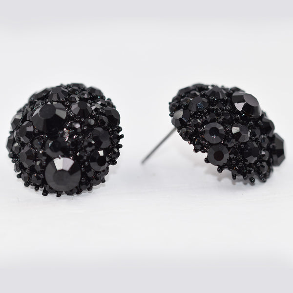 Ball style earrings with a black finish