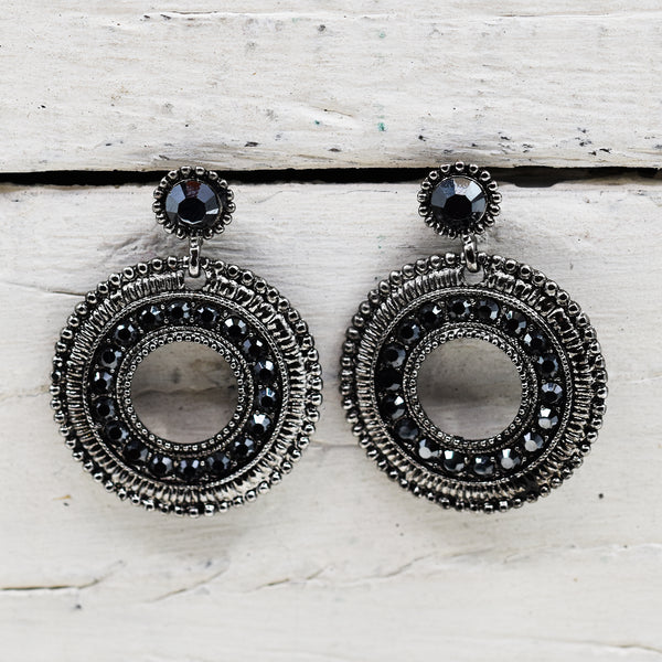 Antique Style Circular Drop Earring