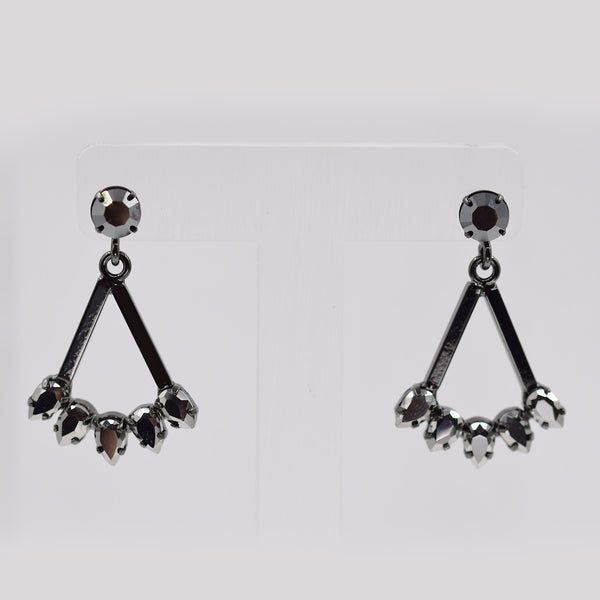 Delicate six bead earring with black finish