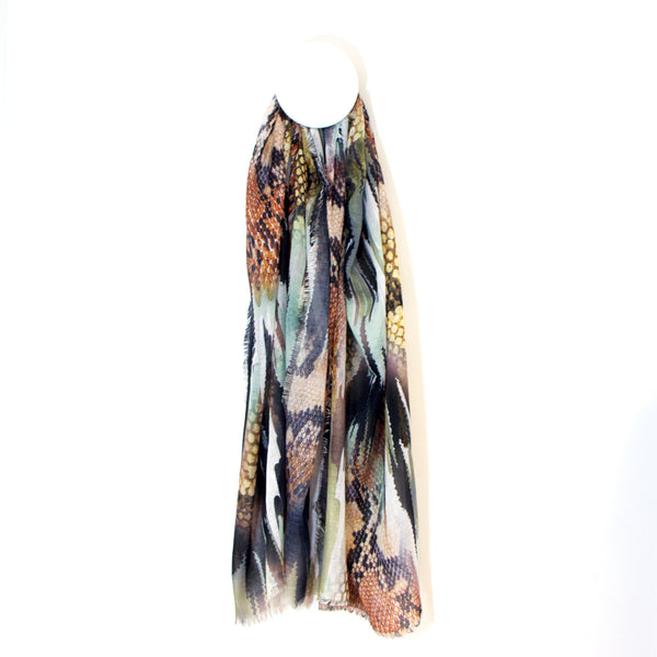 'Cavalli' style digital print leopard scarf