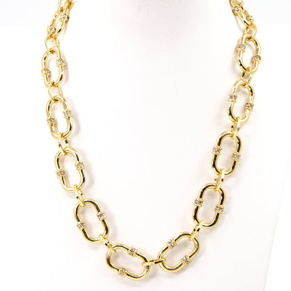 Chunky chain necklace with crystal detail