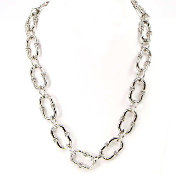 Chunky chain necklace with crystal detail