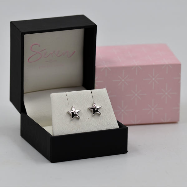 925 Star stud earrings with CZ crystal
