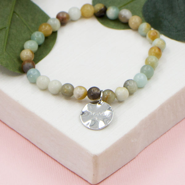 Amazonite semi precious bracelets with sterling silver