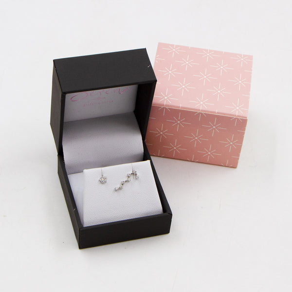 925 silver star and constellation stud earrings