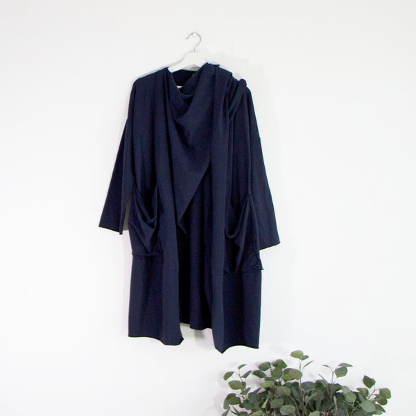 Cotton parka-style jacket with versatile scarf/hood