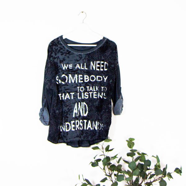 'We all need somebody . . .' hot print effect top