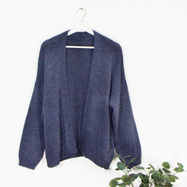 Open slouchy cardigan with crystal star motif on both sleeves
