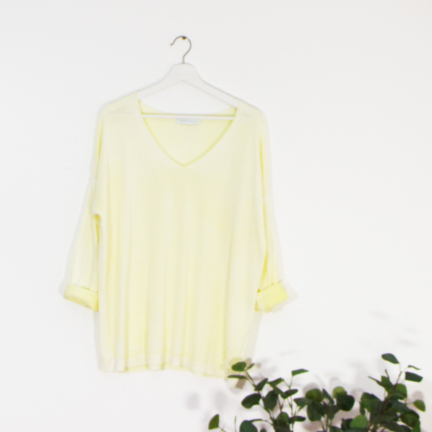 Vintage wash V neck fine knit jumper with little heart detail on back ...