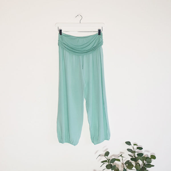 Plain hareem style pants with stretchy jersey waistband (O/S)
