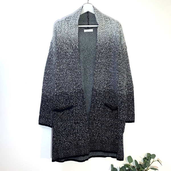 Luxury knee length ombre effect cardi with pockets