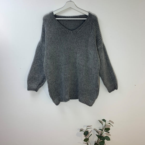 Mohair mix slouchy vintage wash jumper (M)