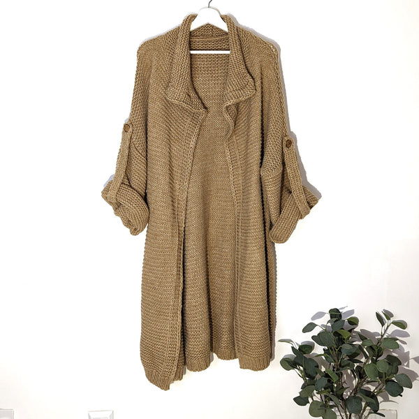 Super luxe long cardi with alpaca and wool mix (L)