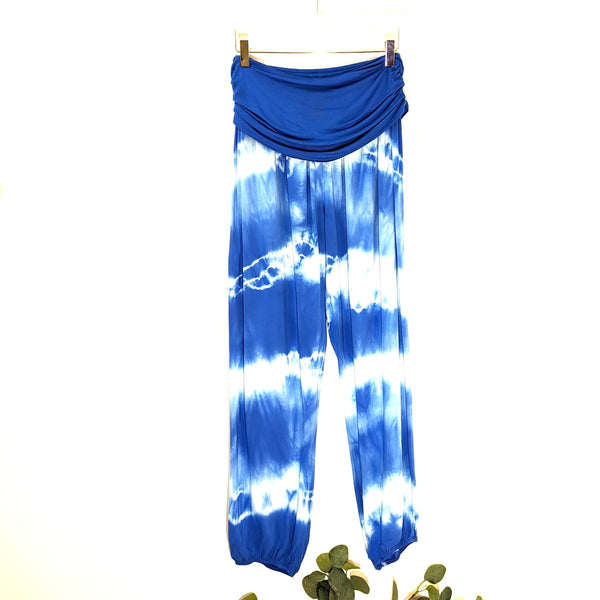 Tie dye hareem style pants with stretchy waistband