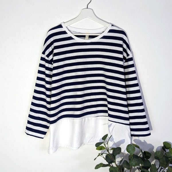Wider stripe top with white lower panel (M)