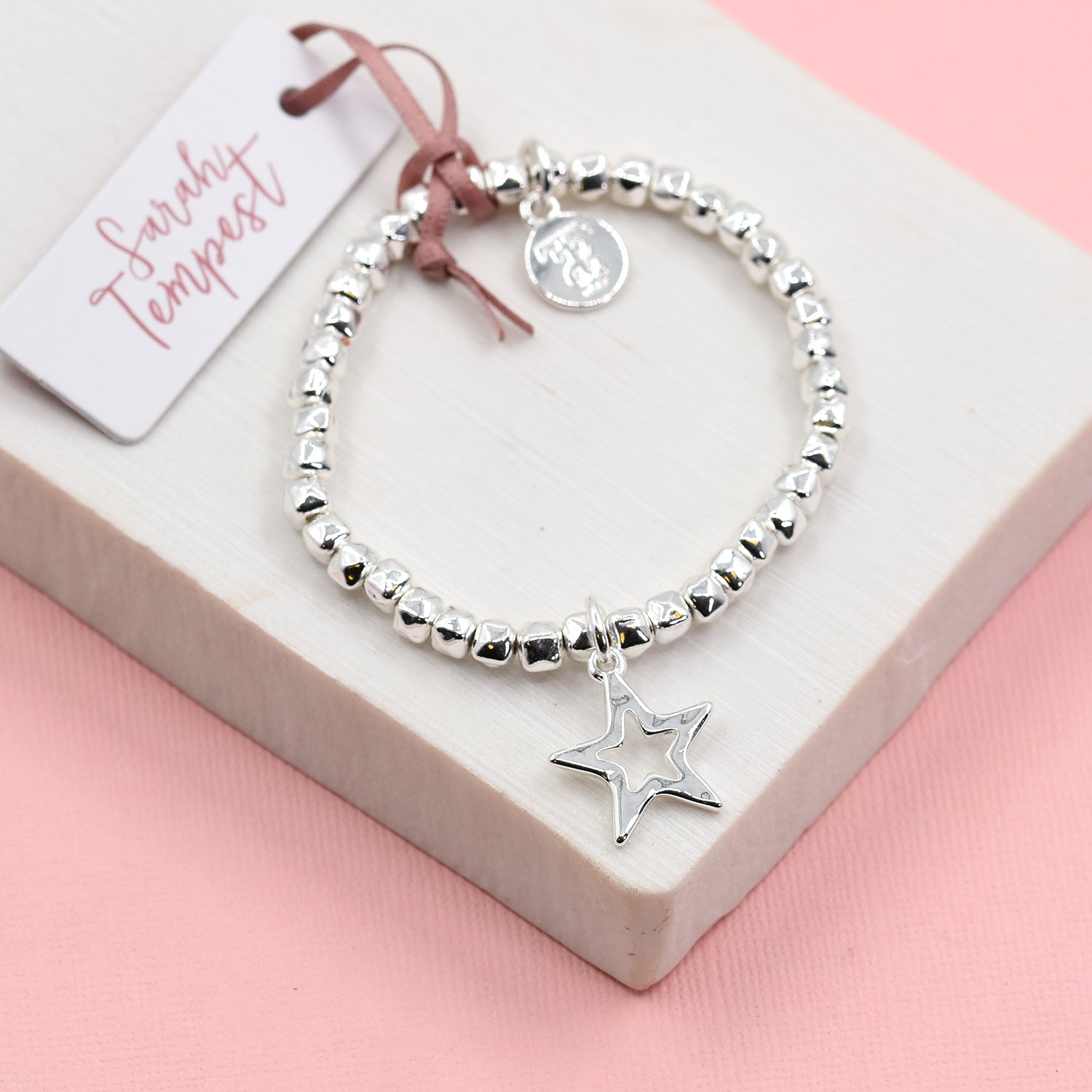 Open star hanging charm beaded bracelet – Tempest Designs
