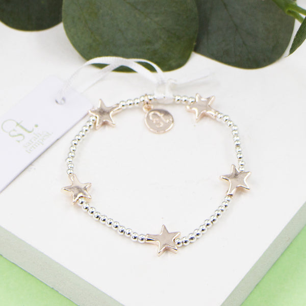 Stretchy beaded bracelet with star beads