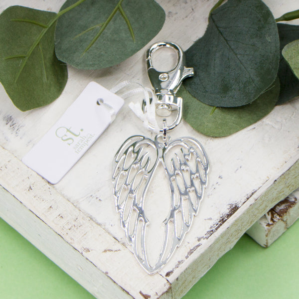 Angel wings key ring