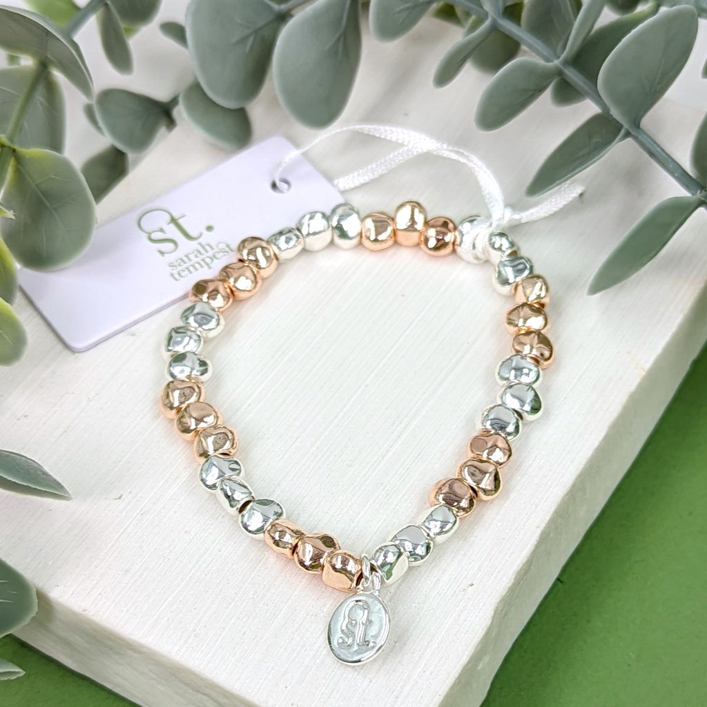 2 tone nugget beaded bracelet – Tempest Designs