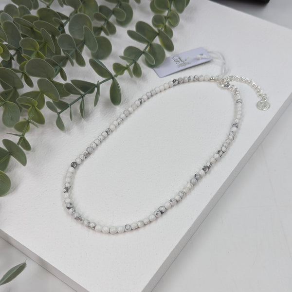 Simple Howlite 4mm beaded necklace