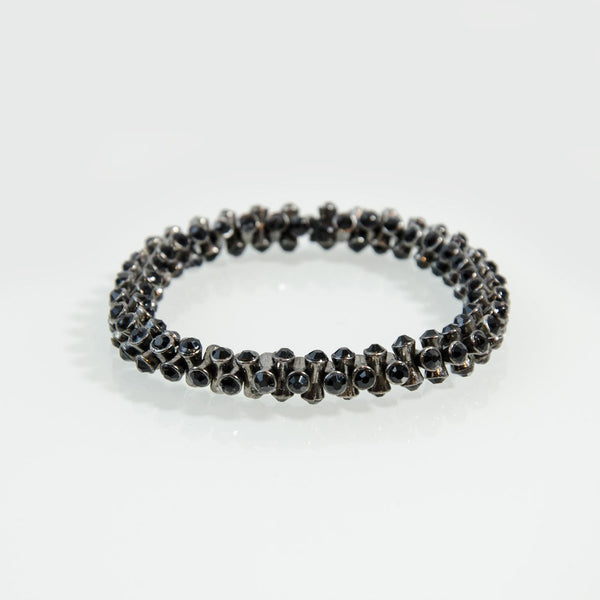 Stretchy double crystal component bracelet