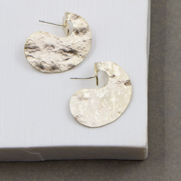 Soft hammered texture contemporary earrings
