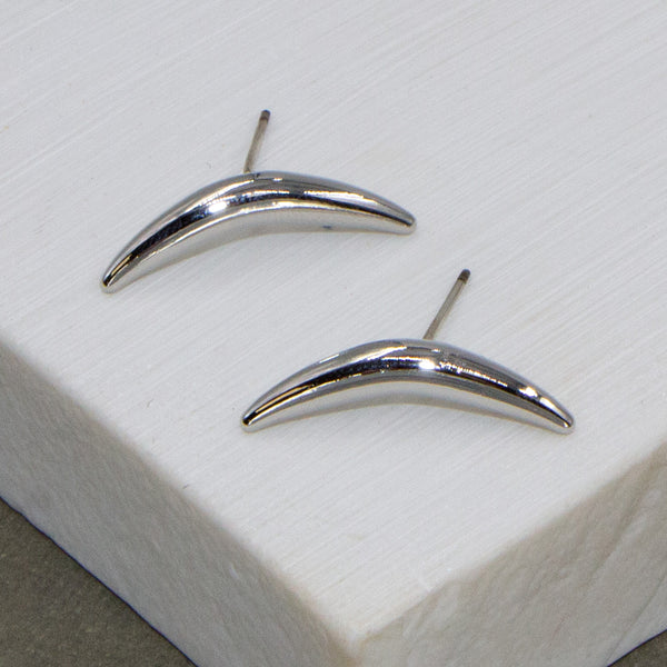 Sleek rounded contemporary stud earrings