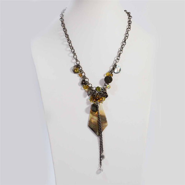 Pentagon shell pendant with bead detail