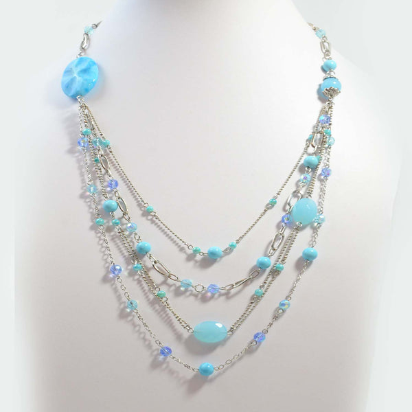 Delicate draping chains necklace
