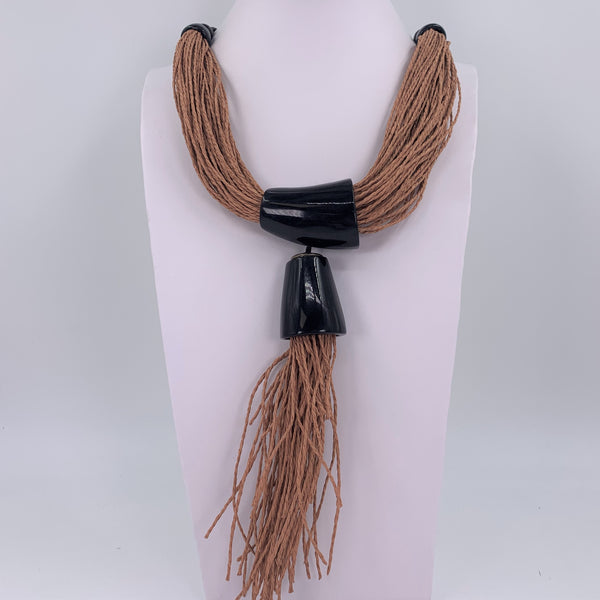 Luxury tribal style sisal twine multistrand necklace