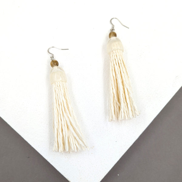 Twine earrings with resin component