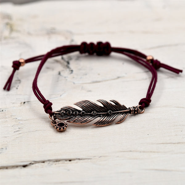 Friendship style feather detail bracelet