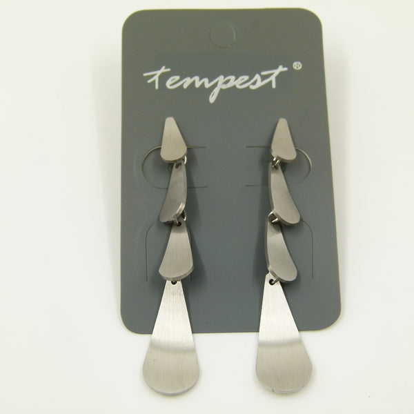 Overlap drop earrings in high quality stainless steel