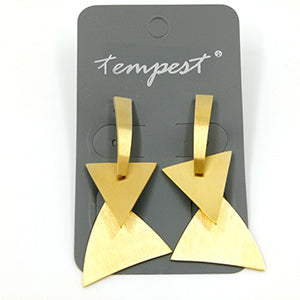 Sleek double triangle high quality stainless steel earrings