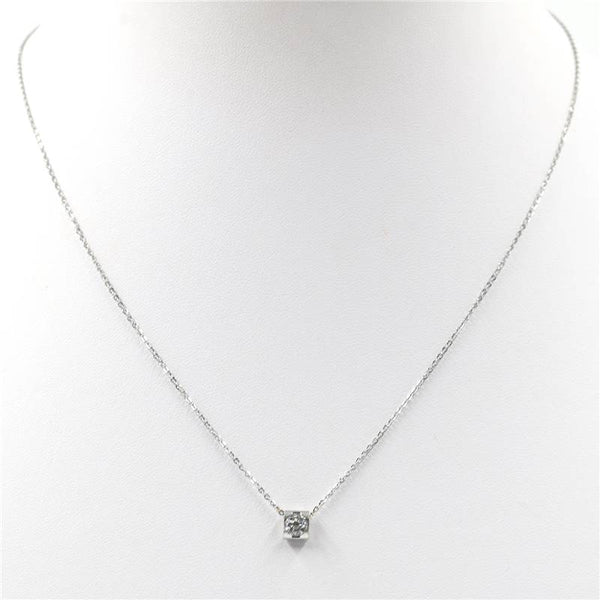 Delicate crystal pendant w/stainless steel surround necklace