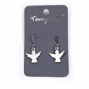 Bird silhouette drop earrings with scratch finish
