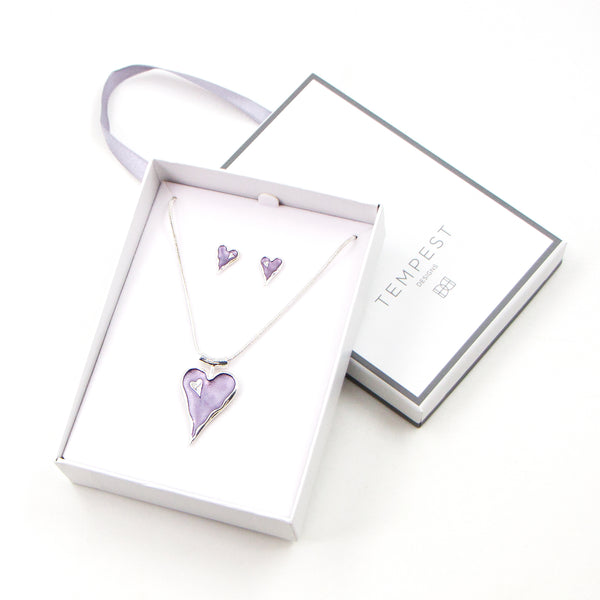 Contemporary enamel heart set