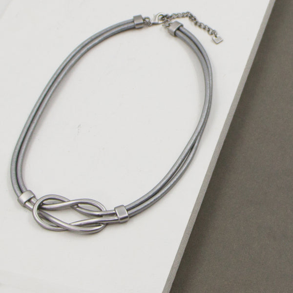 Leather necklace with knot detail