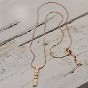 Matt Gold and Crystal Delicate Drop Necklace 90+7cm