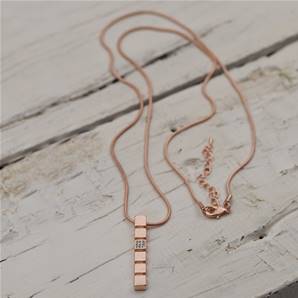 Matt Rose Gold and Crystal Delicate Drop Necklace 90+7cm