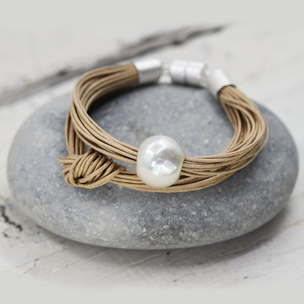 High quality natural twine double layer bracelet with knot f