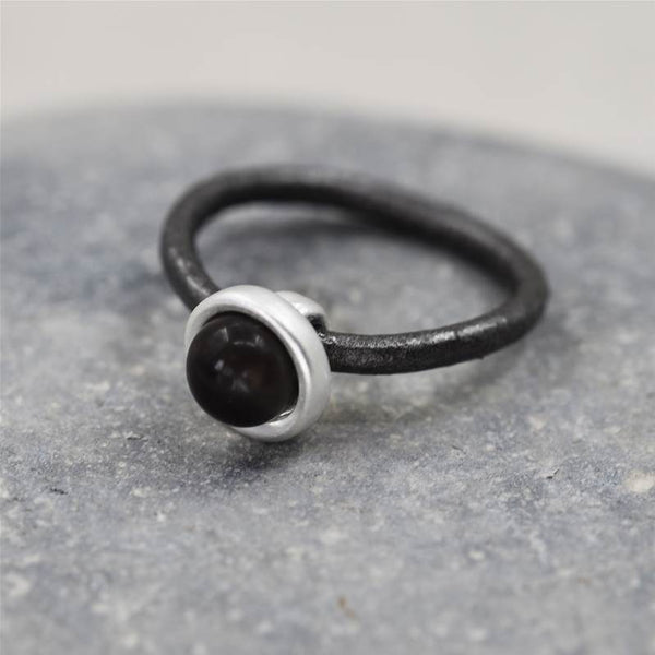 Contemporary cirle resin charm ring