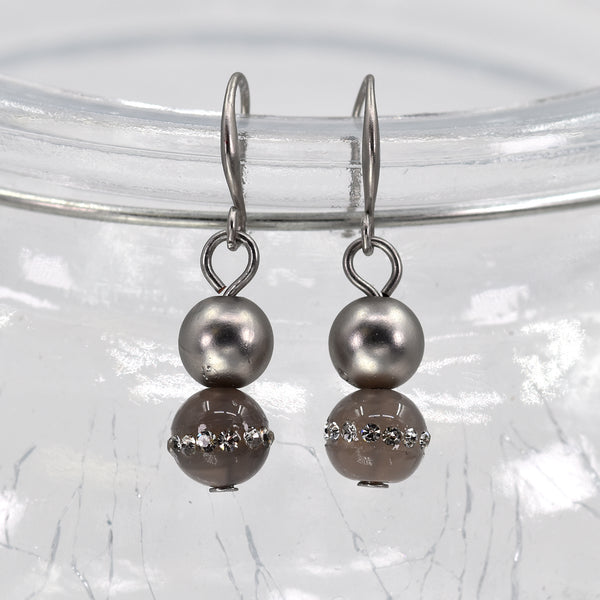 Crystal bead drop earrings