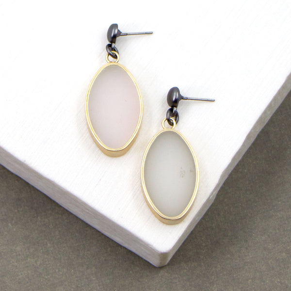 Contemporary medium oval resin earrings