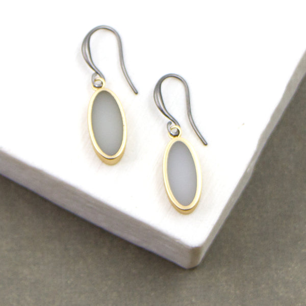 Contemporary small oval resin earrings