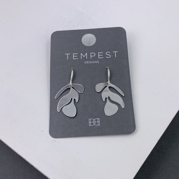 Organic leaf motif earrings