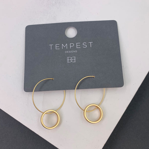 Fine hoop earrings with circle component